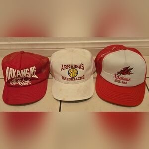 Vintage Arkansas Razorbacks Hats Lot of 3